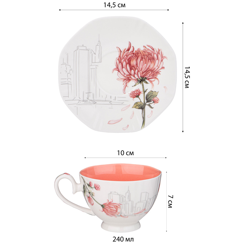 чайный набор lefard blossom на 6 пер. 12 пр. 240 мл 165-534