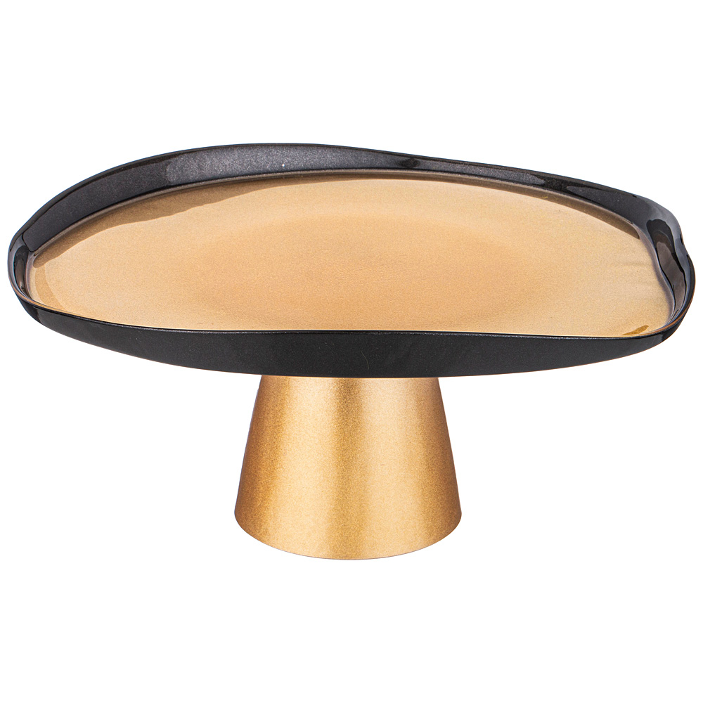 блюдо на ножке bohemia gold d 28см 339-452