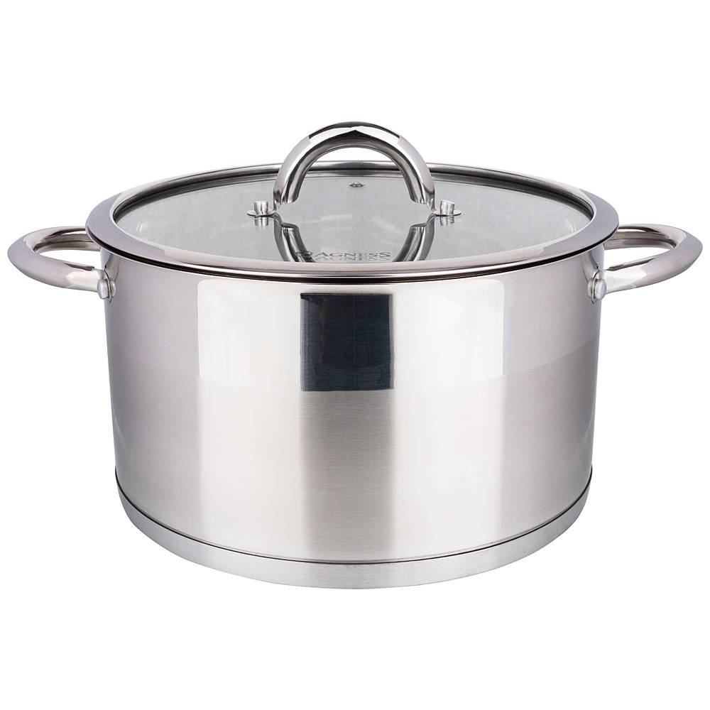 кастрюля со стеклянной крышкой, нерж.сталь 6,0л 24х13,5см 937-329