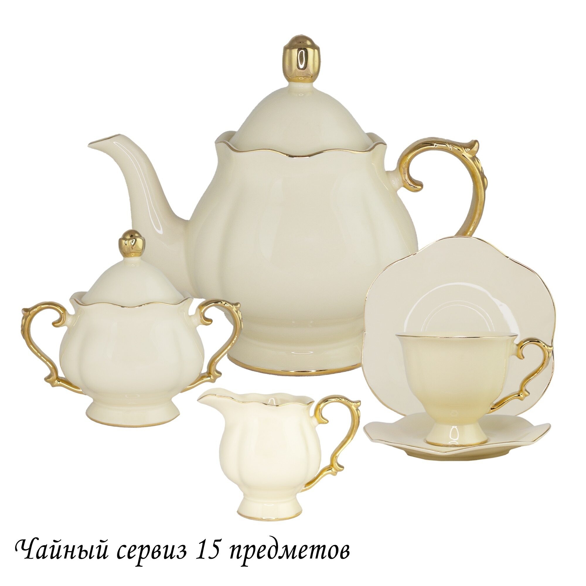 Чайный сервиз 15пр. МИРАЖ в подарочной упаковке Фарфор 205-547