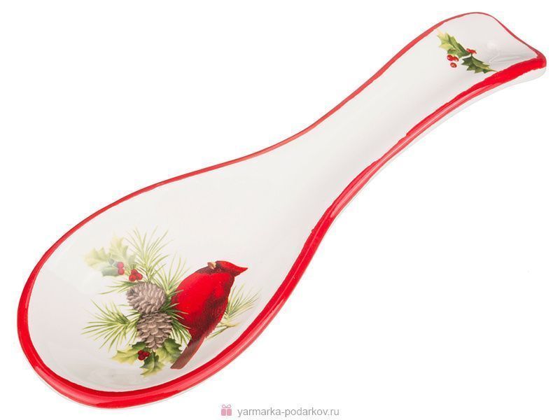 подставка под ложку коллекция for sweet home птичка кардинал 25х8,5х2,5 см 229-147 подставки под ложку, половник материал керамика производства китай, купить с доставкой по низкой цене за 190 руб.