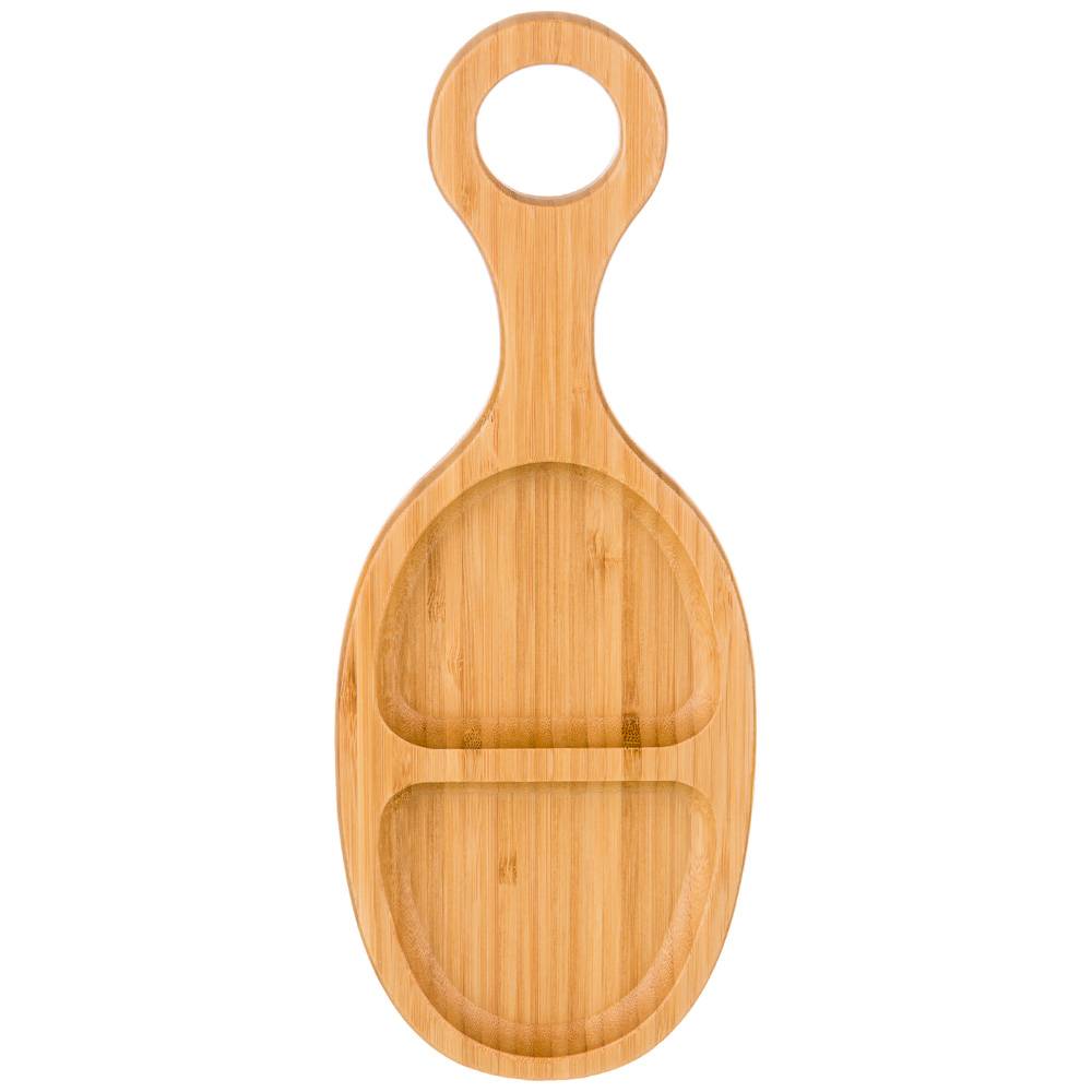 блюдо деревянное lefard native 2 секции с ручкой 32х12,5х2 см 587-163