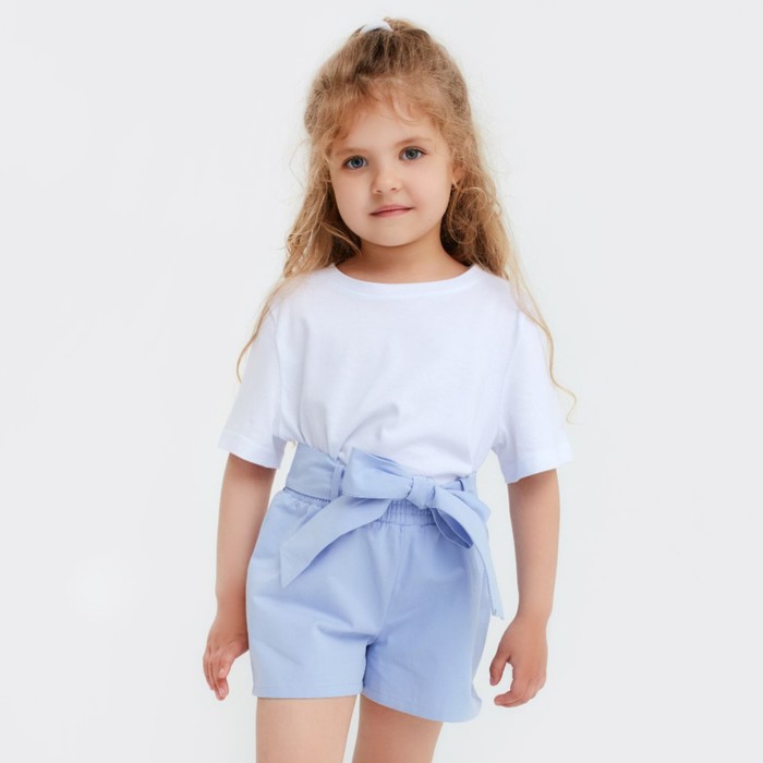 Шорты для девочки с поясом KAFTAN, размер 30 (98-104), цвет голубой 7980997