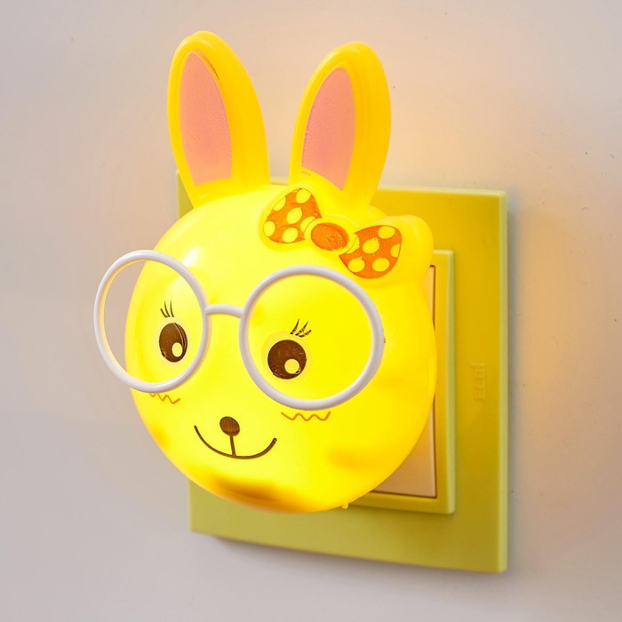 Ночник LED Умный Зайчонок,12 см, 4W с фотоэлементом (V220) МИКС, пластик RISALUX 1063869