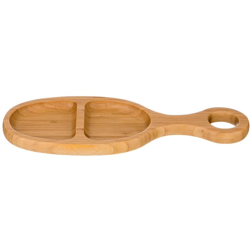 блюдо деревянное lefard native 2 секции с ручкой 32х12,5х2 см 587-163