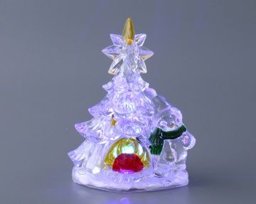 фигурка с подсветкой елочка 11х7,5 см высота 15 см 786-104
