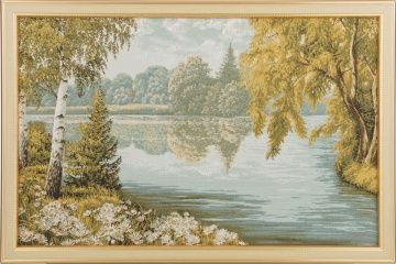 гобеленовая картина ромашки на берегу 57х38 см 404-190-73