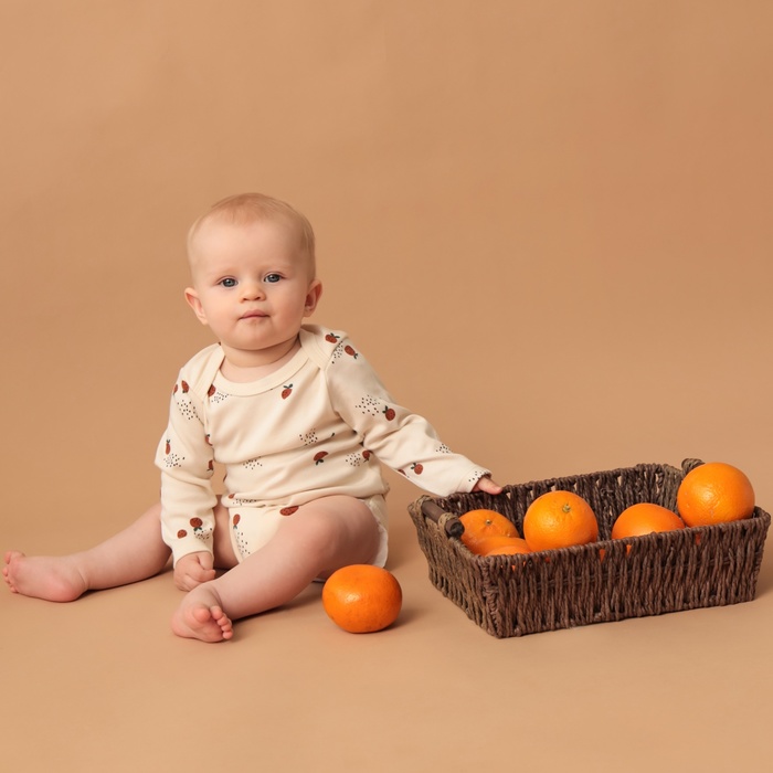 Боди с дл. рукавом Крошка Я Oranges р. 74-80, молочный 9834472