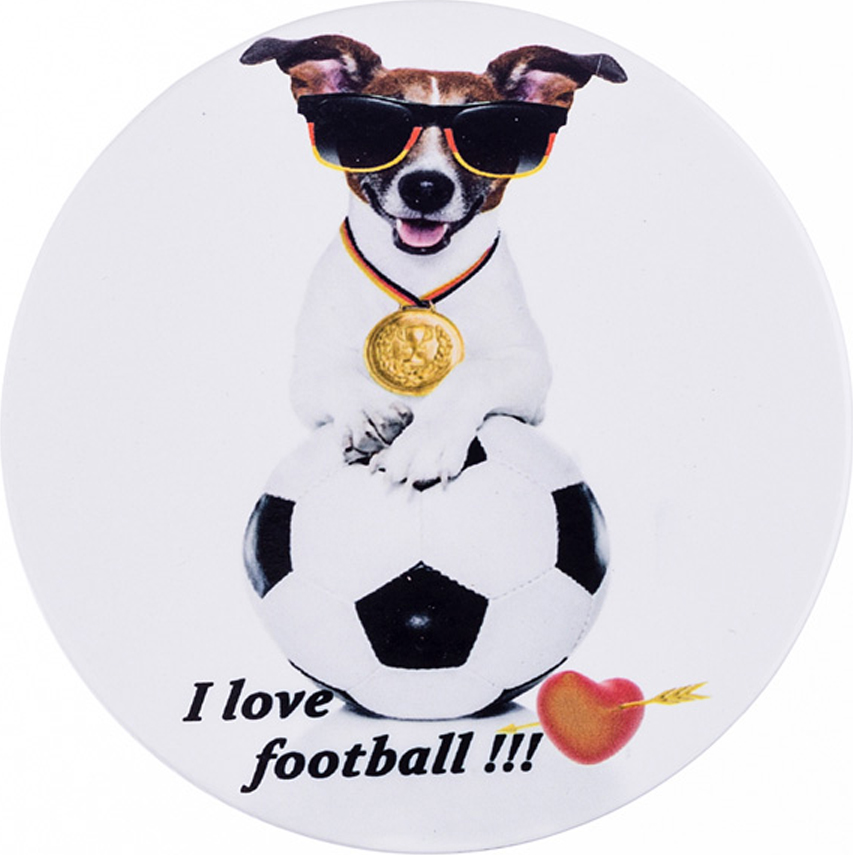 подставка под пивную кружку i love football с пробковой основой 11х11 см 229-258 подставки под горячее материал керамика производства китай бренд lefard общий вес 0,11 кг, купить с доставкой по низкой цене за 57 руб.