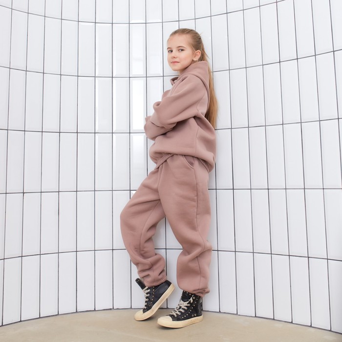 Брюки для девочки MINAKU: Basic Line KIDS, цвет тёмно-бежевый, рост 110 7454905
