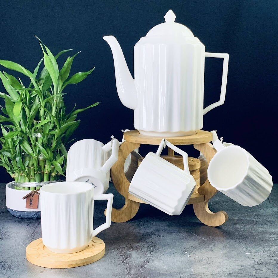 Чайный набор 13пр. BAMBOO на подставке Фарфор,бамбук 140-012