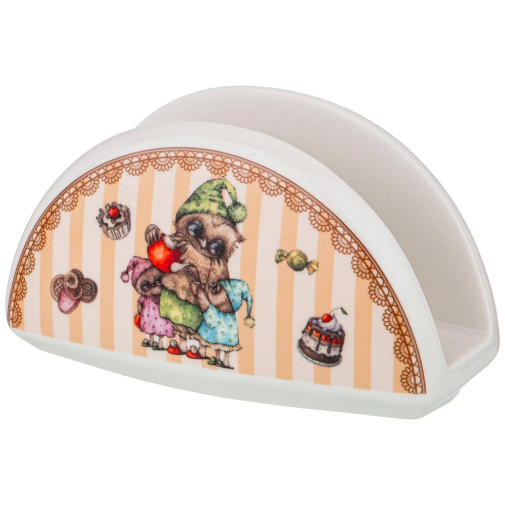салфетница совушки 12,5х6,5см 359-720