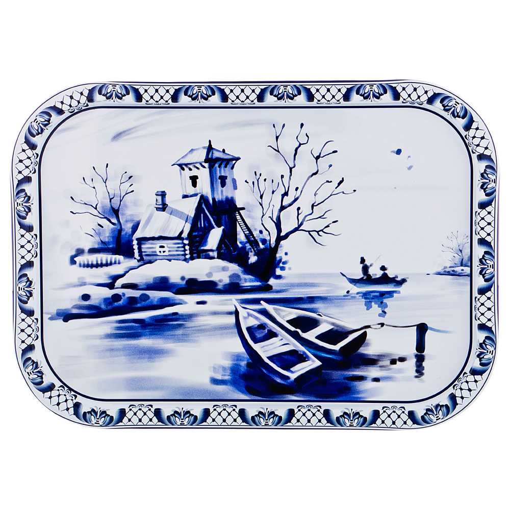 поднос сервировочный blau weiss 40х29х1,5 см без упаковки 913-127  материал сталь окрашенная производства китай бренд agness общий вес 0,28 кг, купить с доставкой по низкой цене за 305 руб.