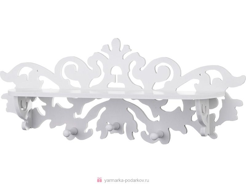 полка настенная с крючками 47х18х8,5 см 460-112