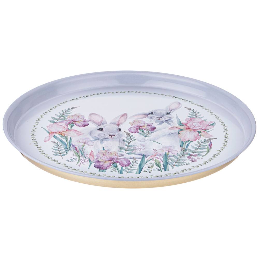 поднос сервировочный agness ирисы 33х2,1 см 898-049