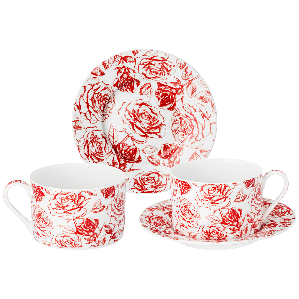 чайный набор lefard roses на 2 пер. 4 пр. 200 мл 86-2565