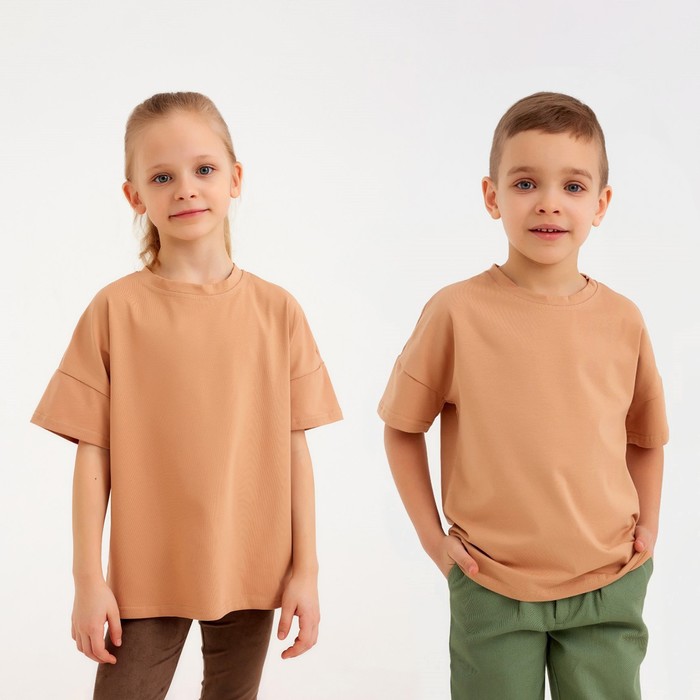 Футболка детская MINAKU:Basic line kids цвет песочный, рост 104 7452195