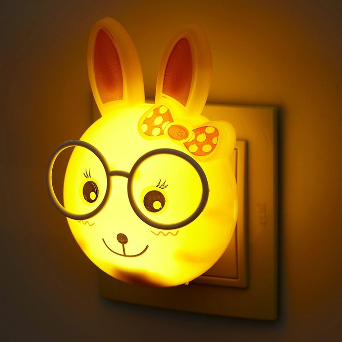 Ночник LED Умный Зайчонок,12 см, 4W с фотоэлементом (V220) МИКС, пластик RISALUX 1063869