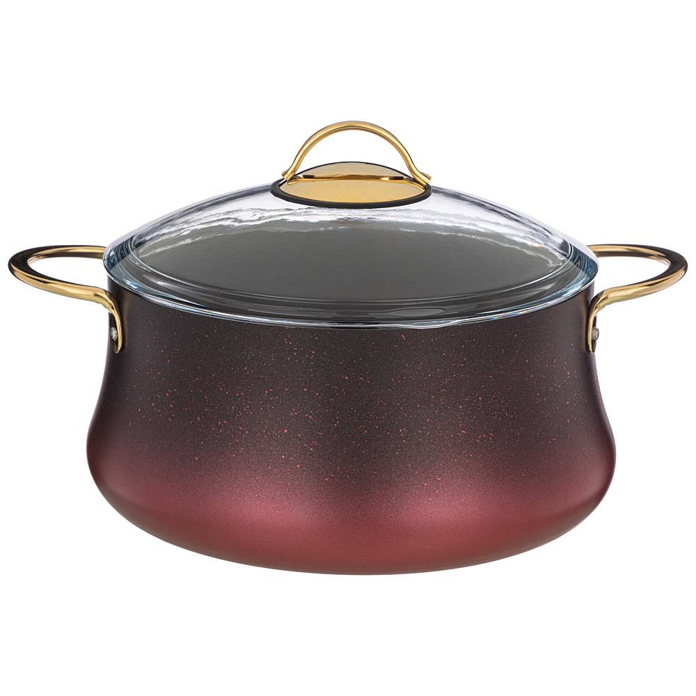 кастрюля agness с антипригар. покрытием granite, серия vulcano, 26х12 см, 5,5л, pfoa free 953-027