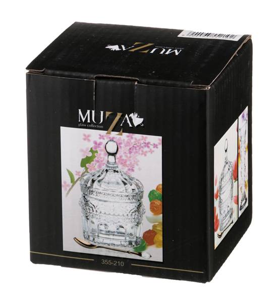 икорница с ложкой 125 мл 7,5х7,5 см высота 12 см коллекция muza 355-210