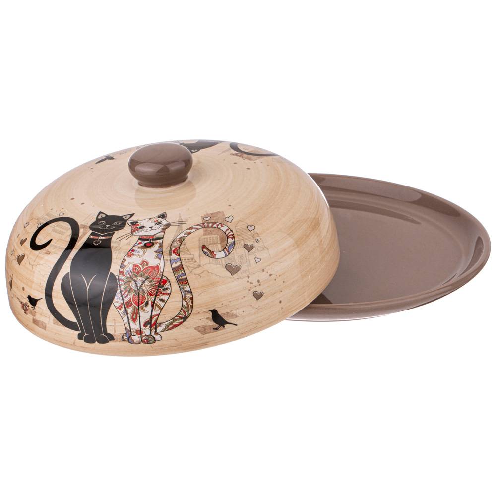 блюдо для блинов agness парижские коты 23х10 см 358-1728