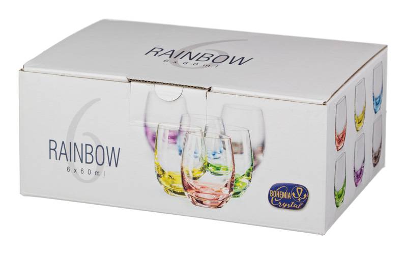 набор стаканов для виски из 6 шт rainbow 300 мл высота 9 см 674-412