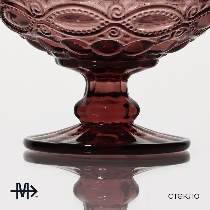 Креманка стеклянная Magistro «Ла-Манш», 350 мл, 12x10,5 см, цвет розовый 1390423