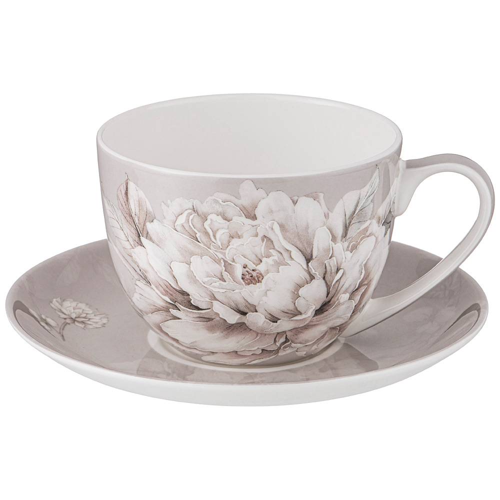 чайная пара lefard white flower 330 мл серая 415-2136