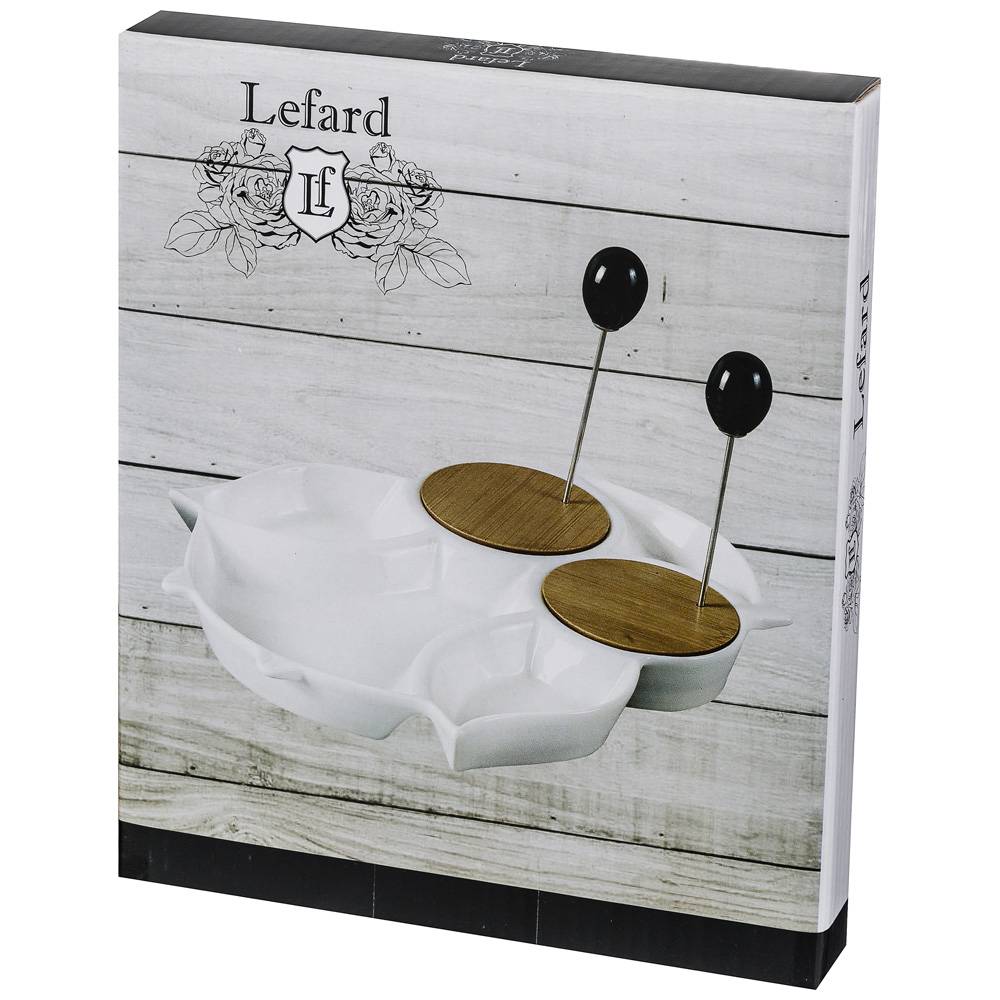 менажница lefard 16.5х20х2 см , 2 металлические вилочки 474-046