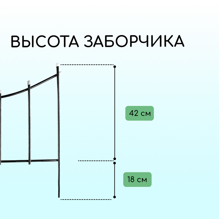 Ограждение декоративное, 60 ? 410 см, 5 секций, металл, бронзовое, «Горизонталь» 2083039