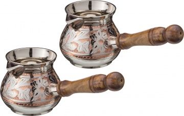 набор турок резных из 2 шт латунь высота 8 см 280 мл 877-033