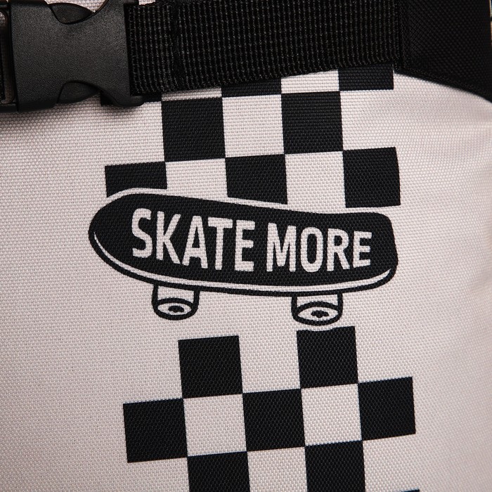 Рюкзак школьный текстильный с креплением для скейта «Skate more», 38х29х11 см, цвет чёрный, отдел на молнии 9770287