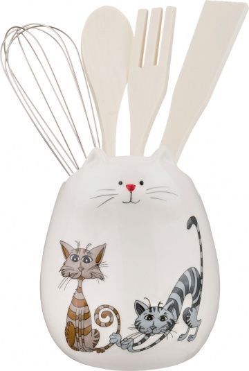 подставка для кухонных принадлежностей озорные коты 12х12х15 см 188-113