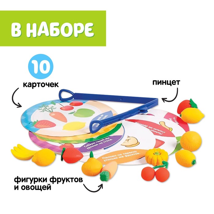 Набор для сортировки «Вкусная тарелка», по методике Монтессори, 20 заданий, 3+ 4655803