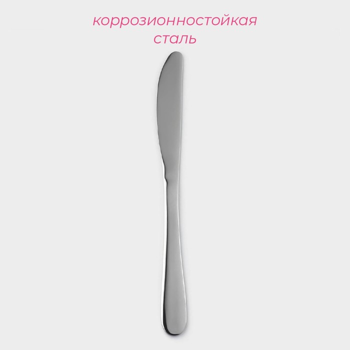 Нож столовый из коррозионно-стойкой стали Доляна «Таун», длина 22 см, цвет серебряный 10417928