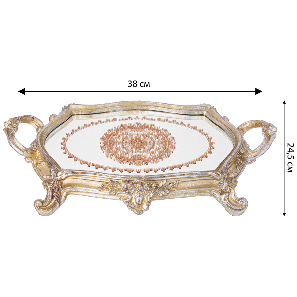 поднос декоративный коллекция рококо, 38х24,5х7,3cm 504-392
