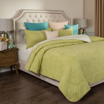 комплект из покрывала и 2-х нав лаунж , 170х230см,50х70см-2шт,зелёный,100 проц пэ, 100 проц х\б 850-900-26
