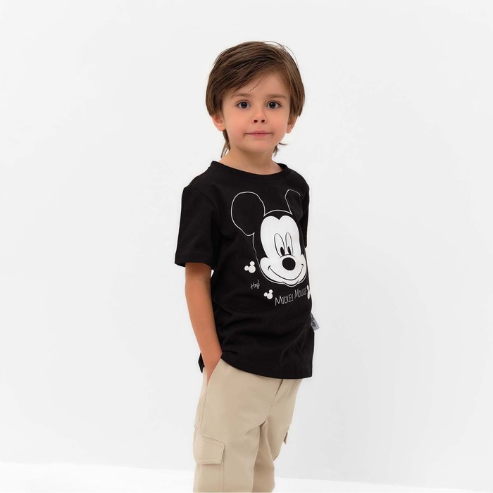 Футболка детская Disney Mickey Mouse, рост 110-116 (32), чёрный 3974395