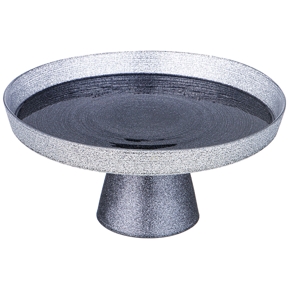 блюдо на ножке miracle black silver 21см 339-399