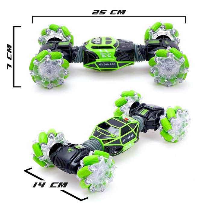 Машинка-перевёртыш HYPER SKIDDING с управлением жестами, свет, масштаб 1:16, цвет зелёный 4808045