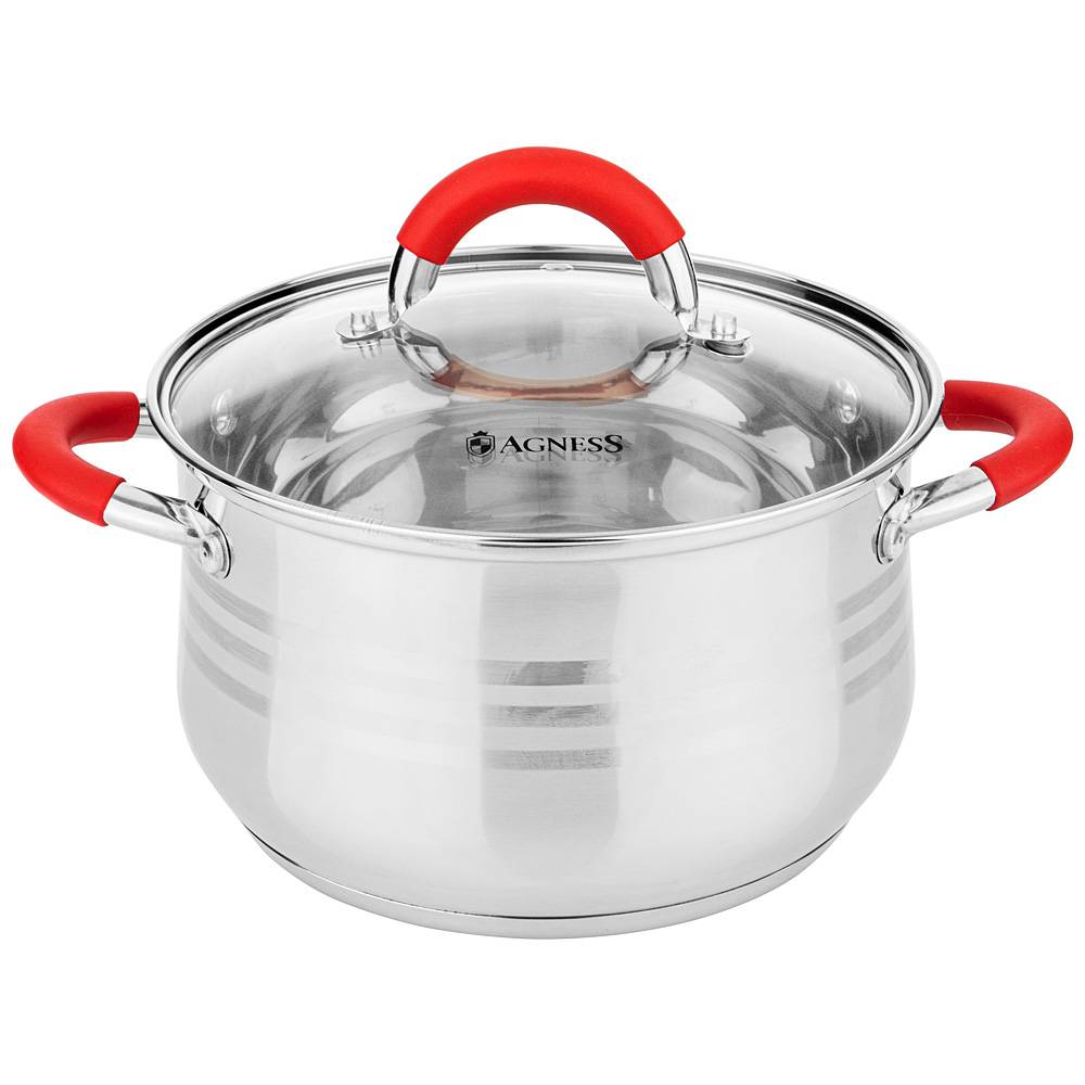 кастрюля agness со стекл. крышкой серия classic 3,5 л. 20х12,5 см 937-422