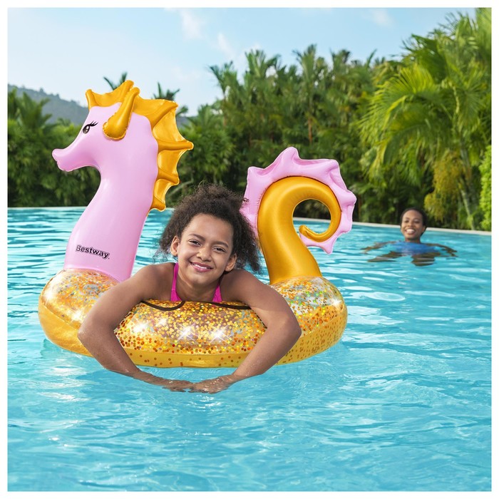 Круг для плавания Glitter Seahorse Swim Ring, 115 х 104 см, 36305 7434360