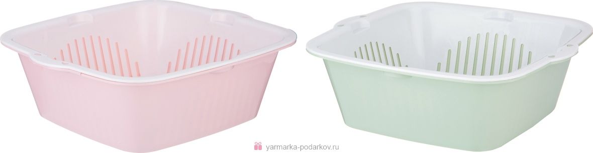 миска с дуршлагом для овощей и фруктов 26х25х9 см в ассортименте 459-103 кухонные принадлежности материал пластик производства китай, купить с доставкой по низкой цене за 200 руб.