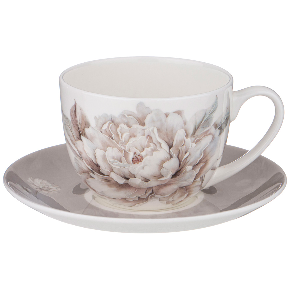 чайный набор lefard white flower на 6пер. 12пр. 330мл серый 415-2138