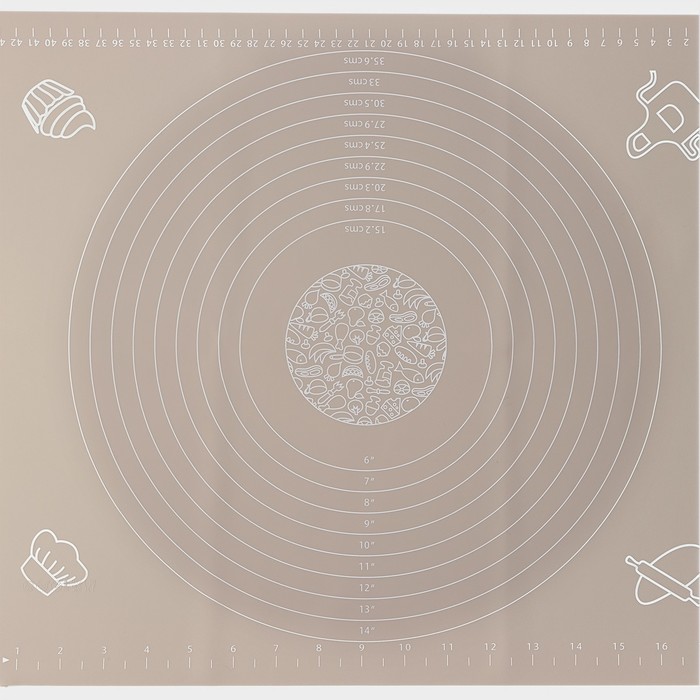 Коврик с разметкой Доляна «Капучино», силикон 50x40 см, цвет бежевый 9814001