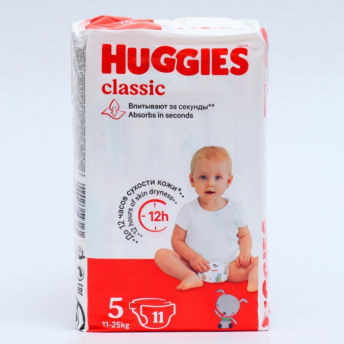 Подгузники HUGGIES Classic (11-25 кг), 11шт 2252834