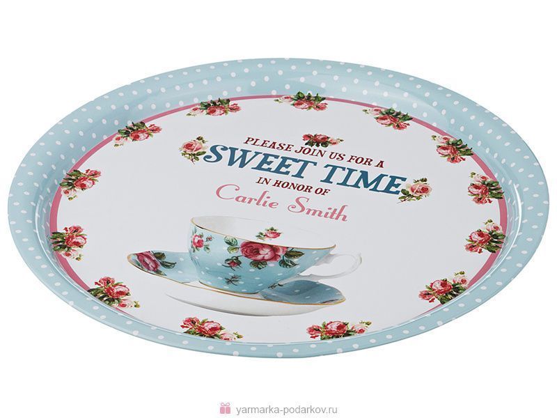 поднос сервировочный sweet time 40х2 см без упаковки 913-105 подносы материал сталь окрашенная производства китай бренд agness общий вес 0,31 кг, купить с доставкой по низкой цене за 283 руб.
