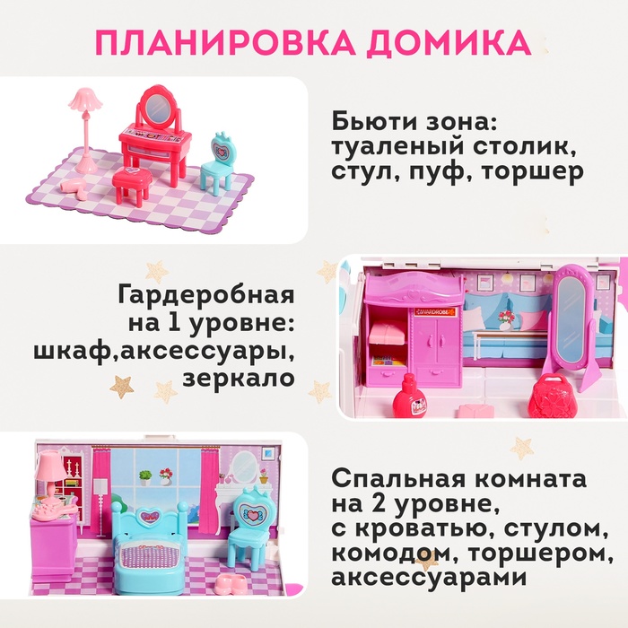 Игровой набор «Дом-машина Ксении» с мебелью и аксессуарами 9944667