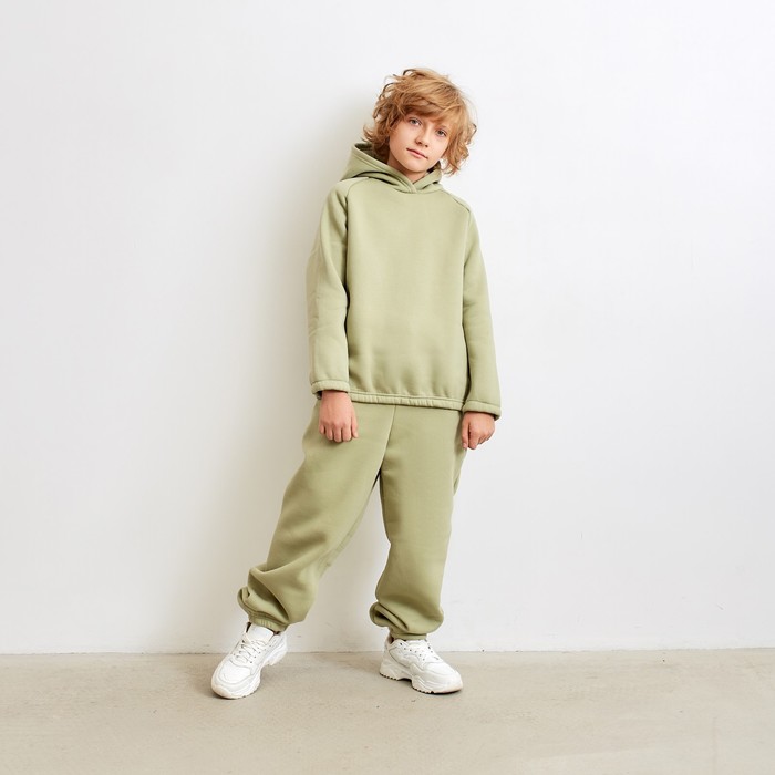 Брюки детские MINAKU: Basic Line KIDS цвет оливковый, рост 152 7011808