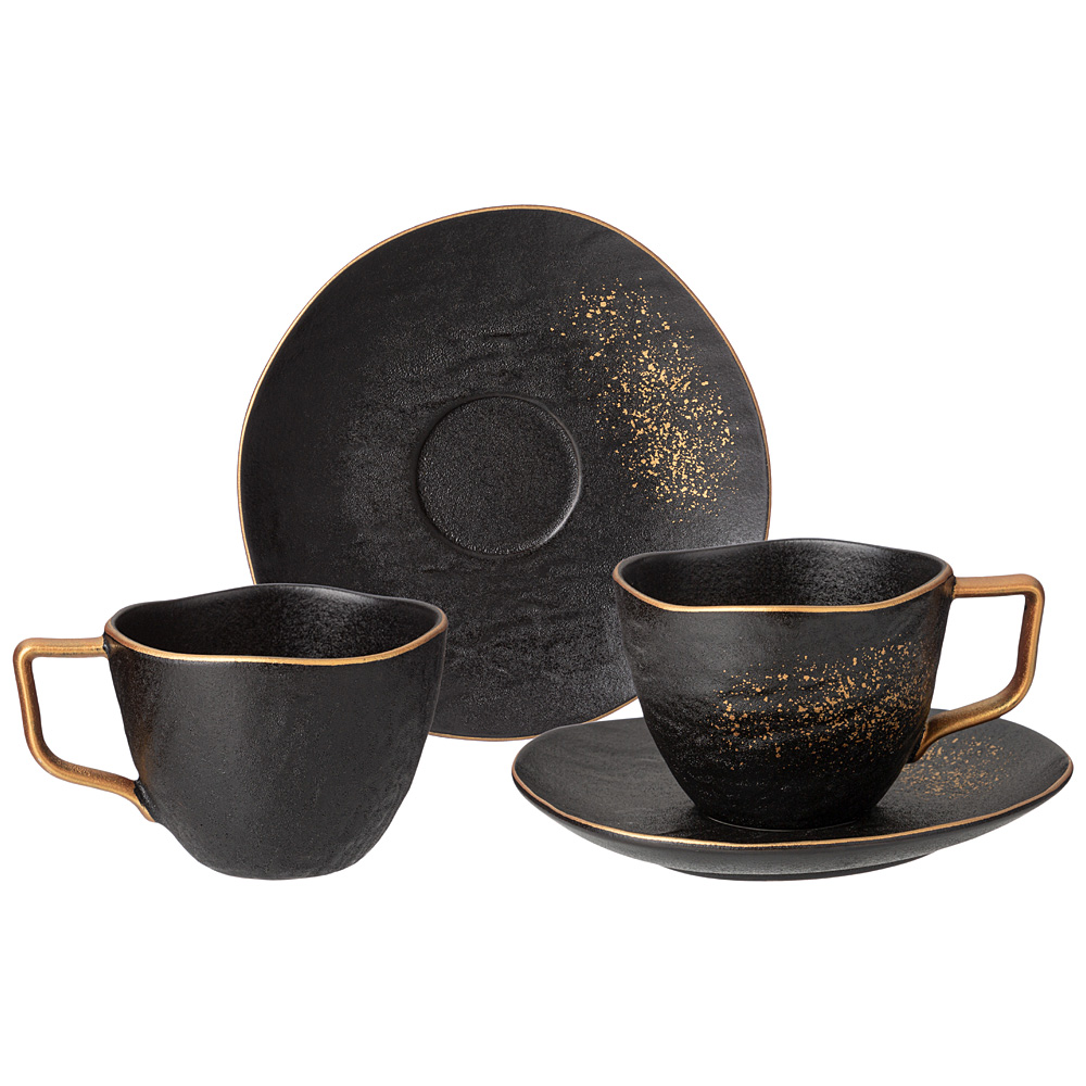 чайный набор bronco midnight gold на 2 пер. 4 пр. 220 мл 42-430
